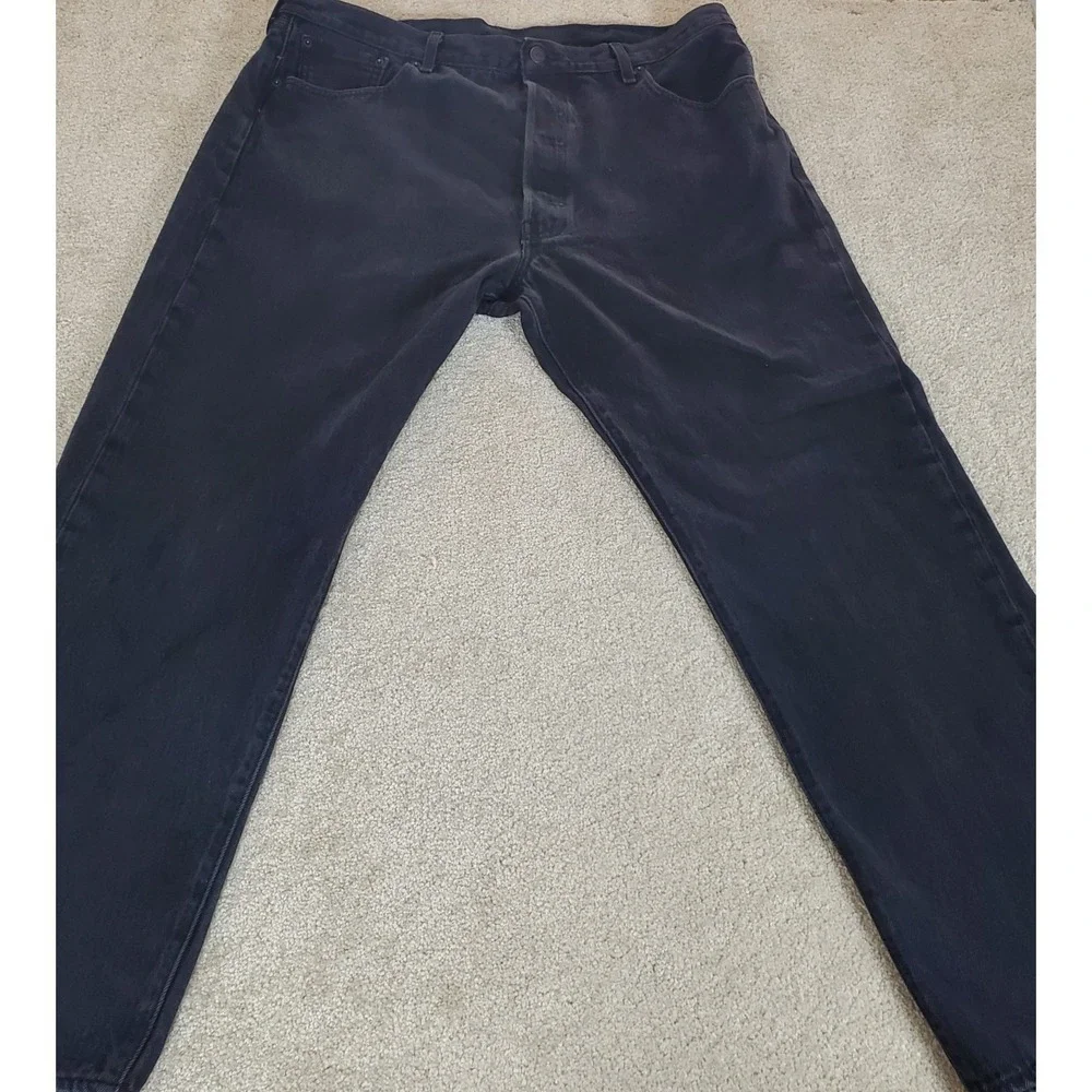 LEVIS 501 Men's 42X32 ACTUAL MEASURE 40X30‎ Black Jeans Straight Button Fly Y2K